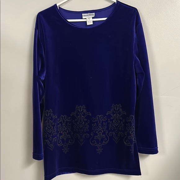 Elegant Purple Velvet Women's Two Piece Set - Picture 1 of 6